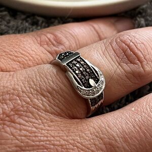 💋 Vintage Sterling Silver Buckle Ring Sz 7